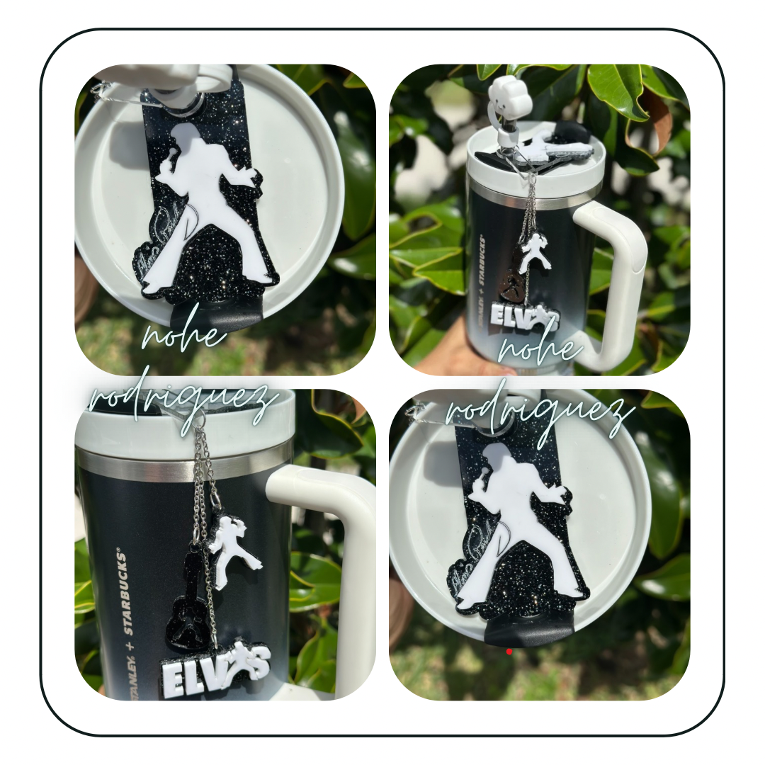 The King of rock and roll name plate and charms set tumbler name plate Tumbler Stanley Name plate, tumbler cup topper tumbler Accessories
