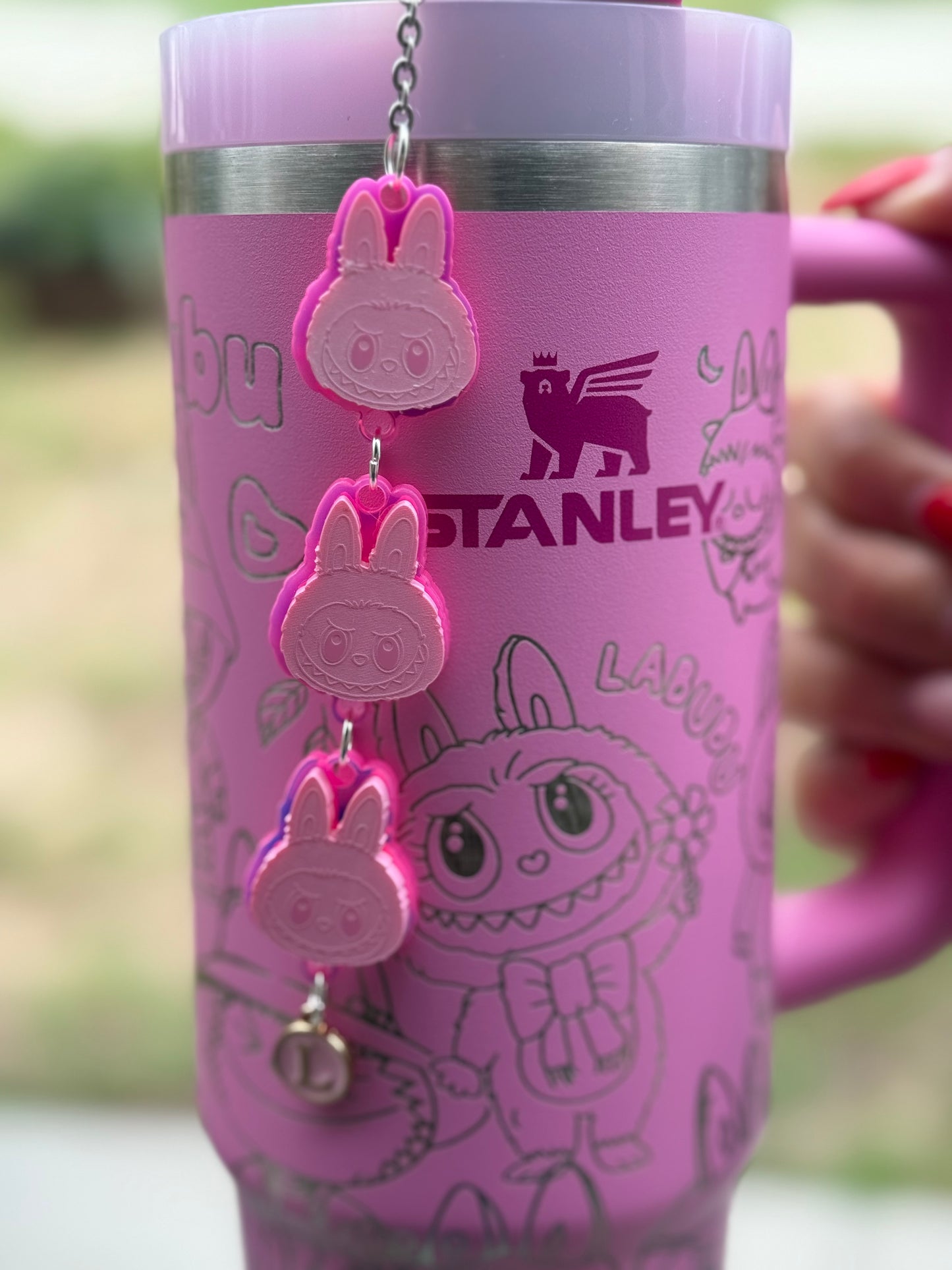 Custom Engraved Stanley + Labubu Accessory Set