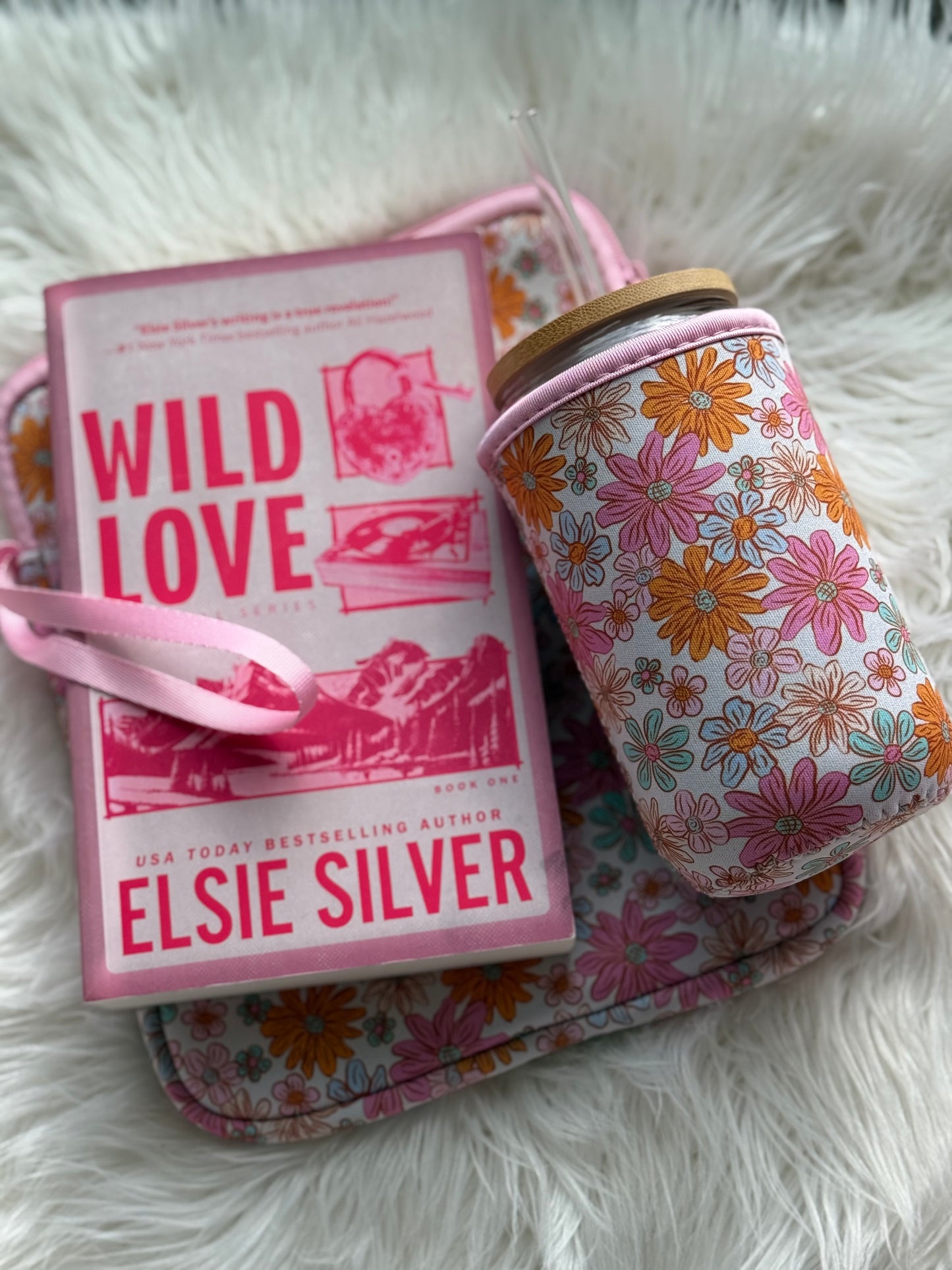 Soft Girl E-Reader Sleeve + Glass Cup Cozy + Grip | Bookish Bundle for Kindle, iPad Mini, Journals
