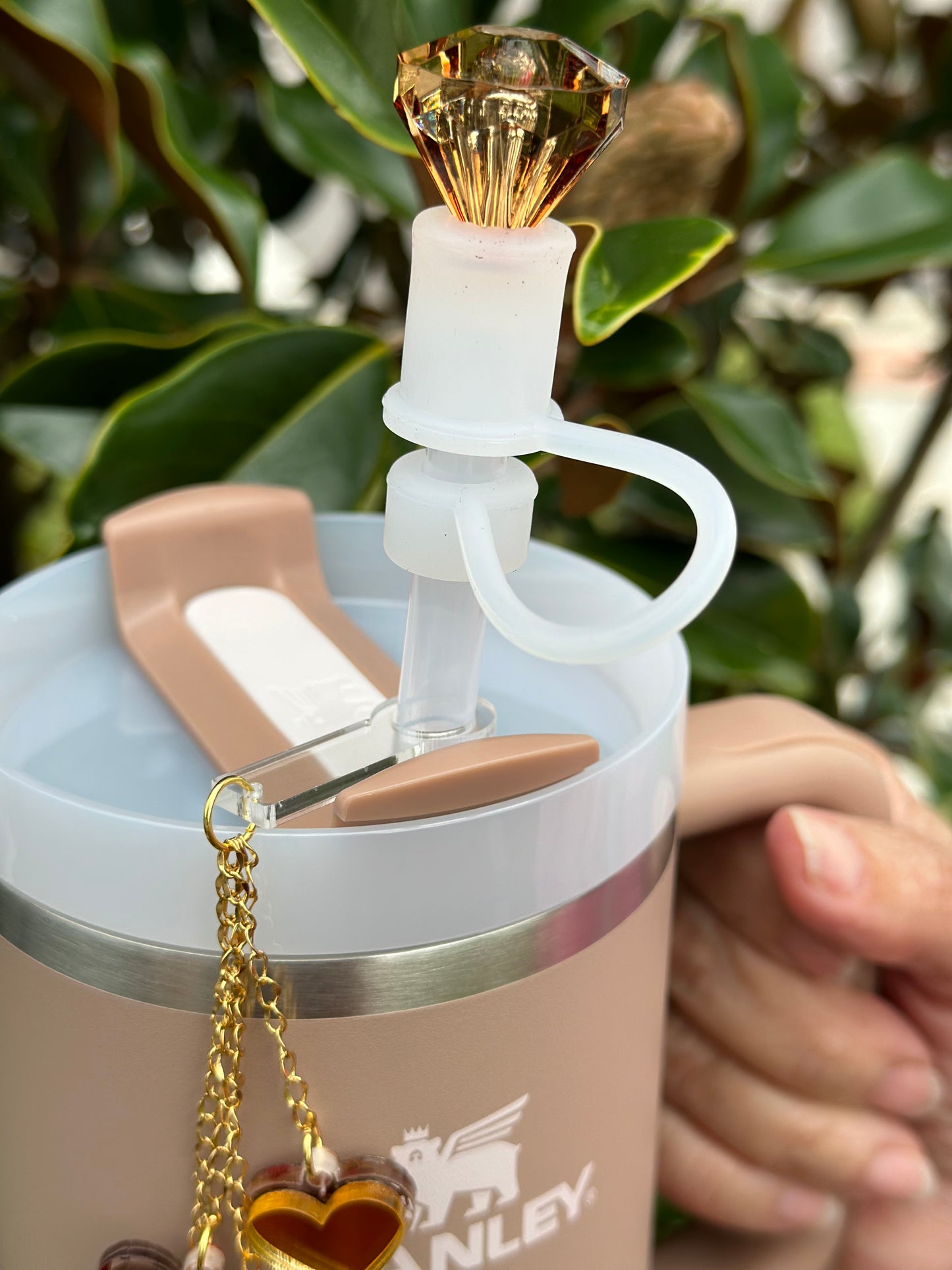 Diamond Name plate Personalized Name Tag 30oz 40oz H2.0 Tumbler Topper Tumbler Lid Tag Custom Tumbler Tag Acrylic Topper Chocolate Gold diamond