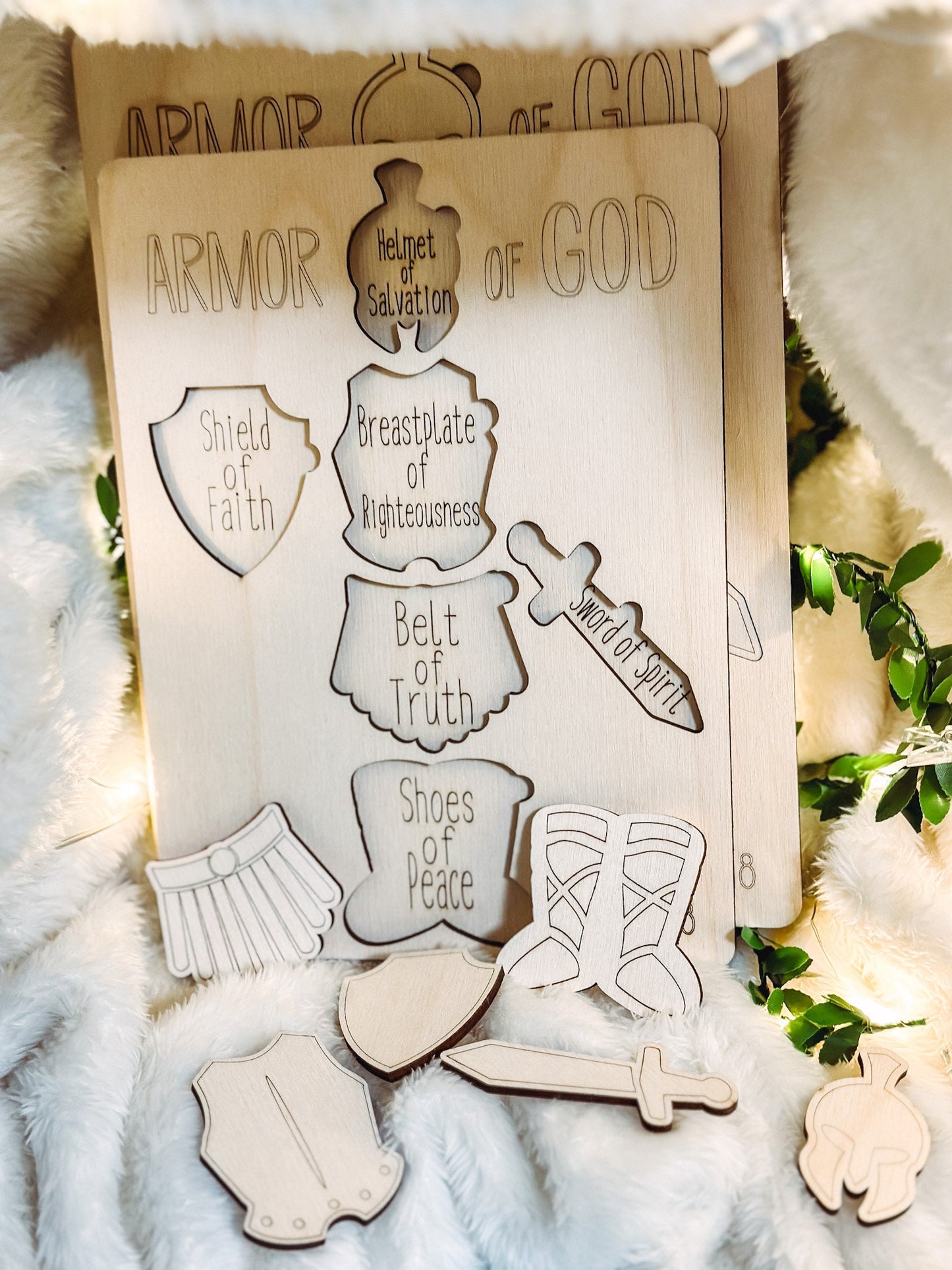 Armor of God Puzzle Wooden Bible Puzzle Ephesians 6 10 Wooden Puzzle Bible Learning toy sunday school activities montessori toys 2 year old