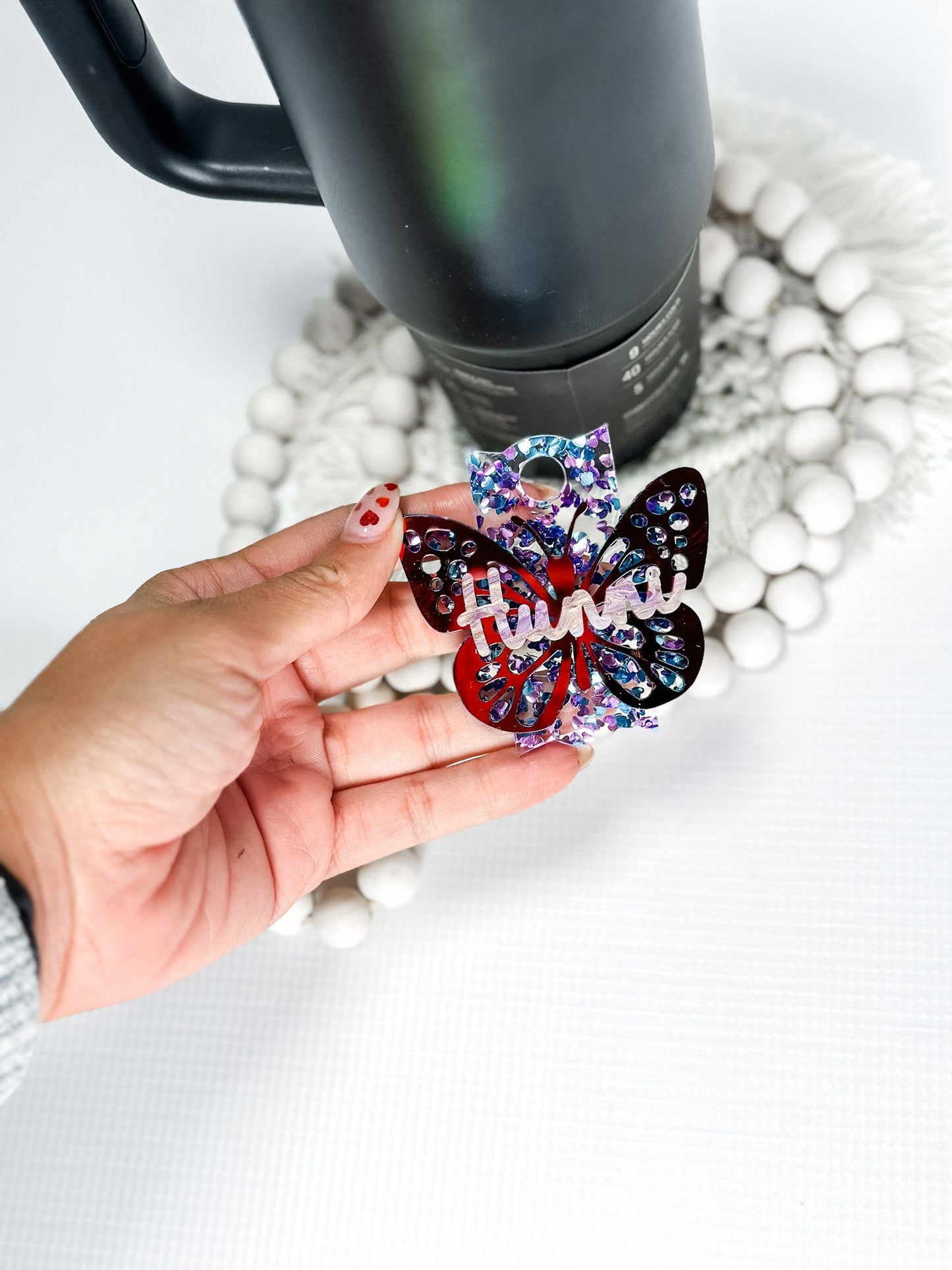 Butterfly Personalized Tumbler Plate Girly tumbler Name Tag Accessories Chroma Name Tumbler Tag H2.0 tumble Name Plates Gifts for mom