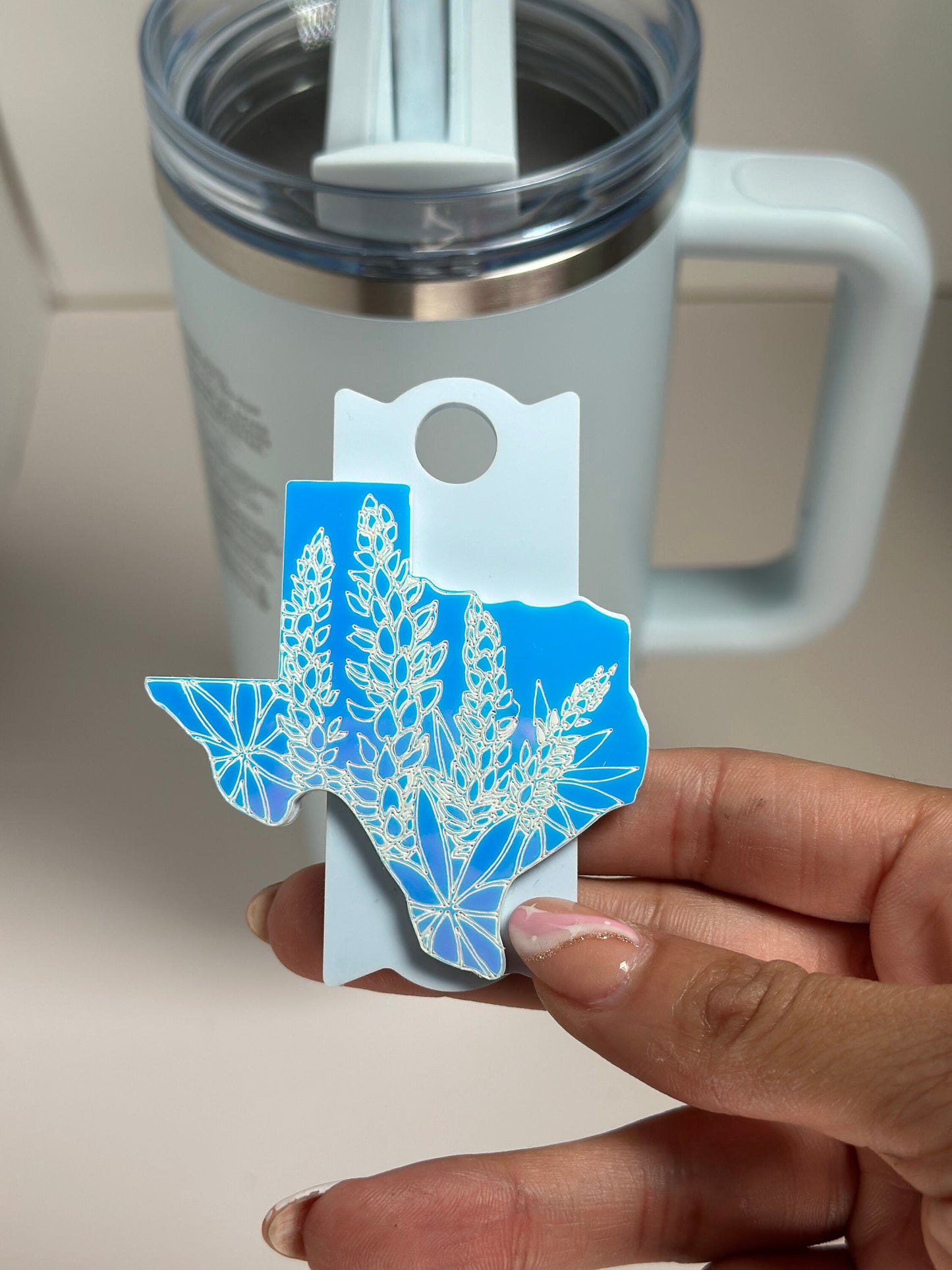 Texas Tumbler Topper Texas Lone Star State Tumbler Topperr Name Plate Tumbler For Tumbler Blue bonnet Flower tumbler Accessories