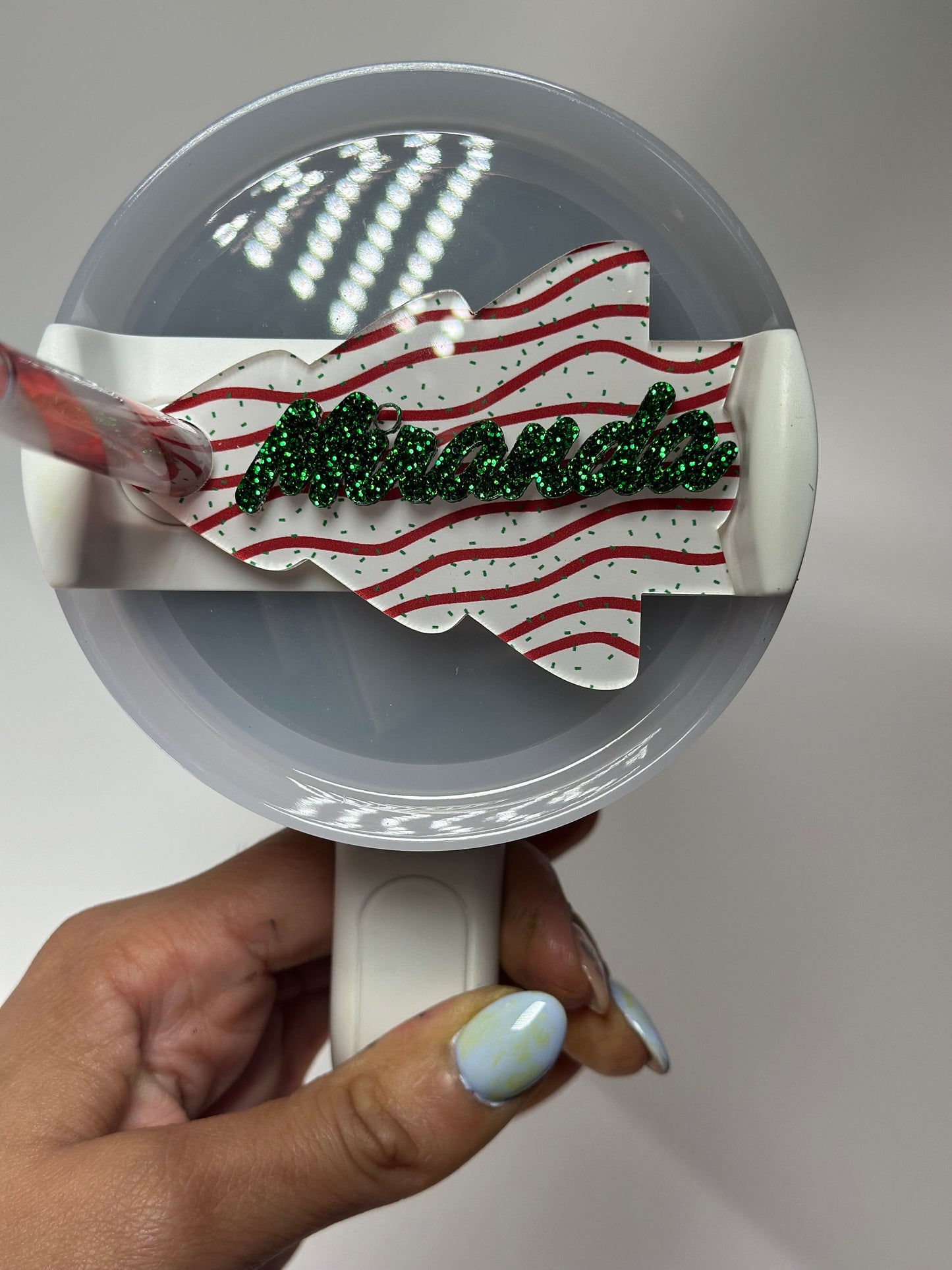 Christmas Cake tumbler cup Topper H2.0 Stanley Cup Topper Custom Cup Topper/ Tumbler Tag Christmas topper