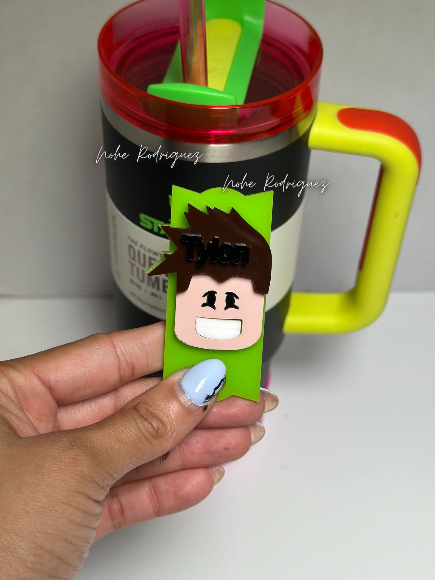 Gamer Inspired Tumbler Name Plate & Tag Custom Name Tumbler Accessories Personalized Roblox Tumbler Charm Set kid name plate tumbler topper