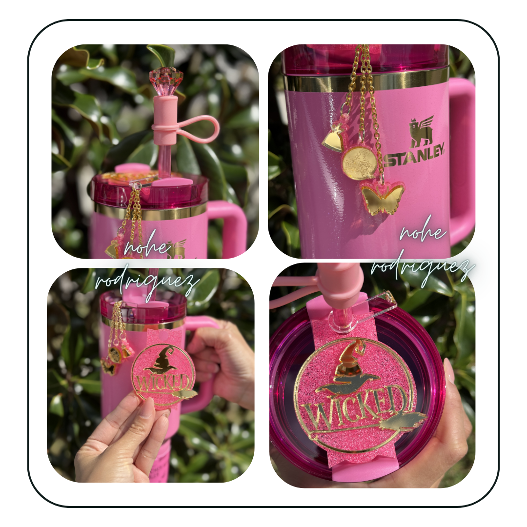 Wicked-Inspired Tumbler Accessory Set stanley inspired Topper and Charm set