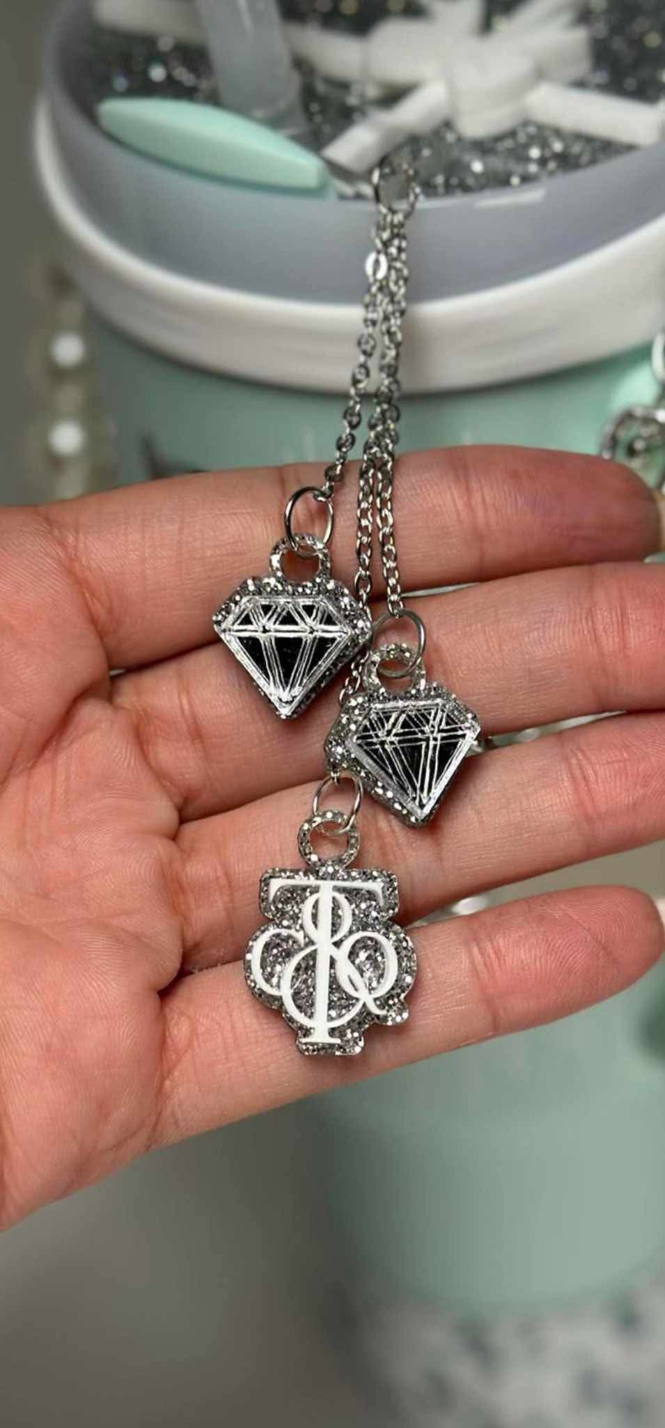 Breakfast Blue  bow topper Tumbler Name Tag H2.0 Tumbler Topper Tumbler custom Tumbler Tag Topper Teal bow  White Bow Topper  bow accessories