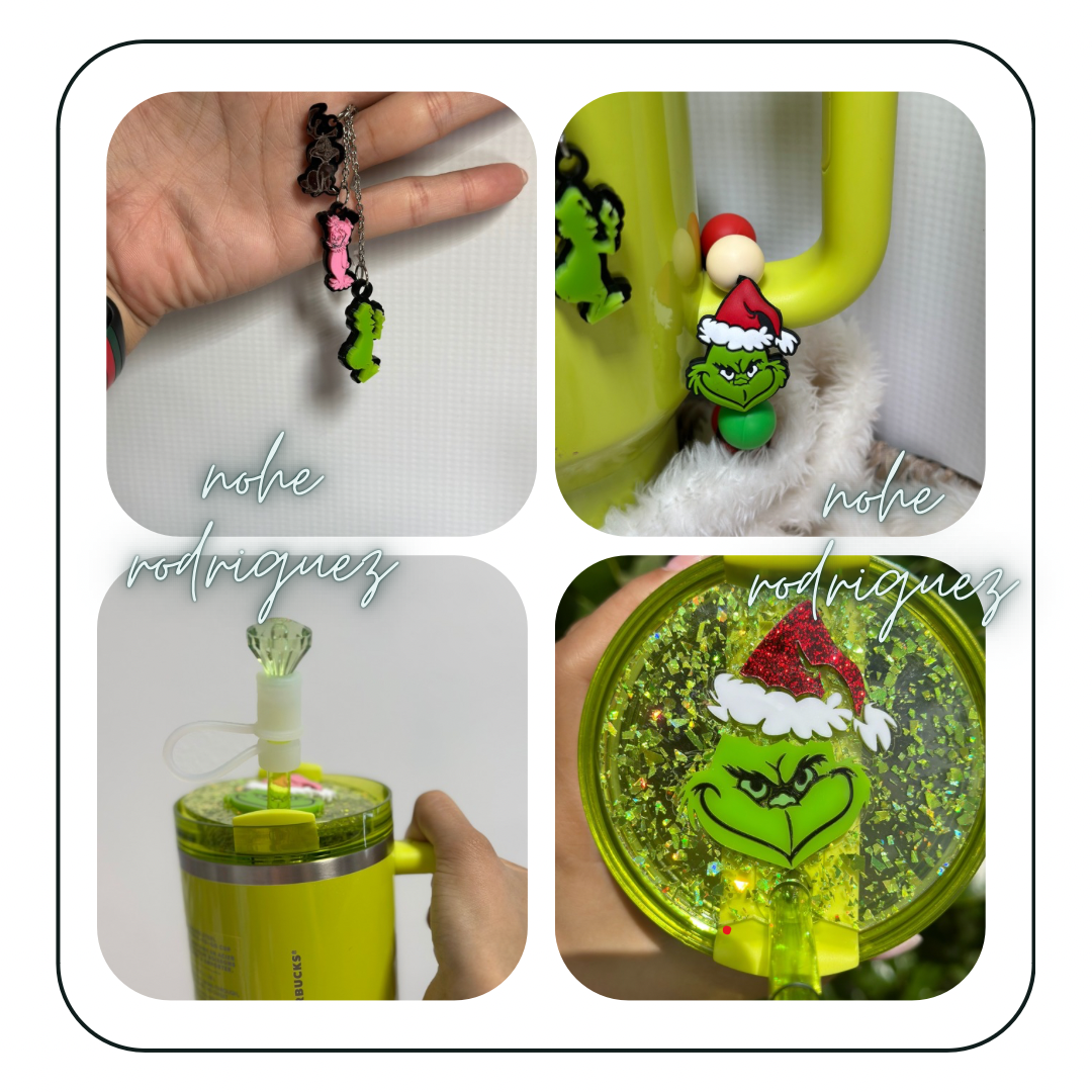 Christmas Green Monster Plaid Tumbler Accessory separate or set