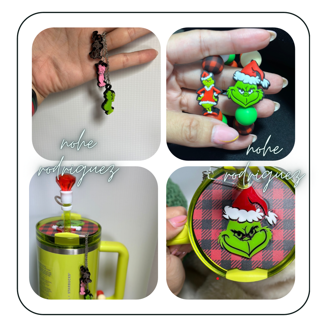 Christmas Green Monster Plaid Tumbler Accessory separate or set