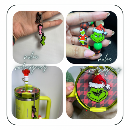 Christmas Green Monster Plaid Tumbler Accessory separate or set