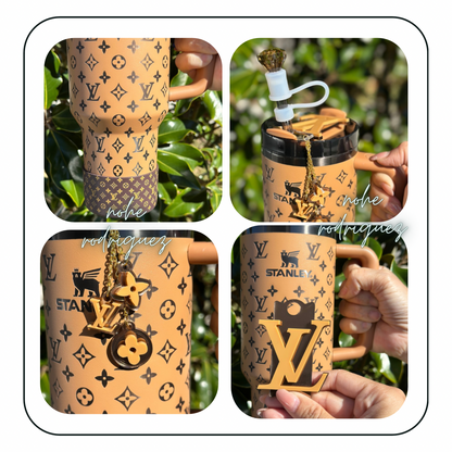 Engraved Luxe inspired Tumbler Quencher w accessories