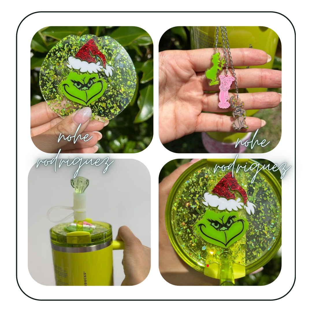 Christmas Green Monster Plaid Tumbler Accessory separate or set