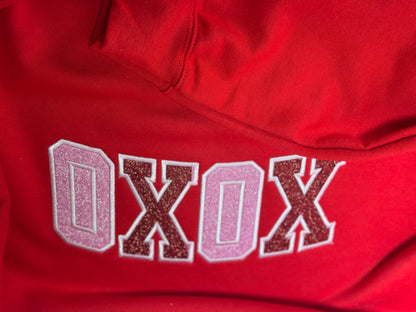 Love Xoxo Embroidered Sweatshirt, Valentine Coquette Bow Embroidered Sweatshirt, Valentine Gift, Personalized Sweatshirt, Anniversary Gif