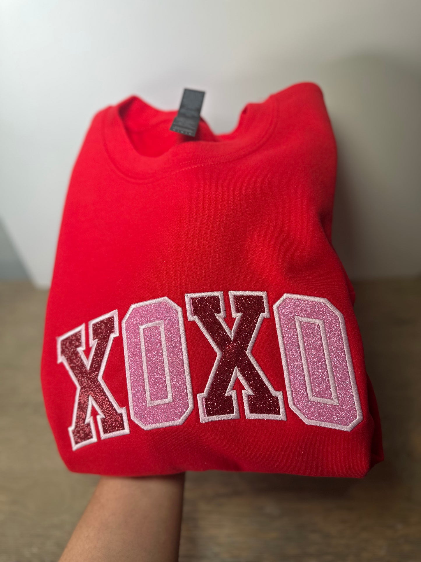 Love Xoxo Embroidered Sweatshirt, Valentine Coquette Bow Embroidered Sweatshirt, Valentine Gift, Personalized Sweatshirt, Anniversary Gif