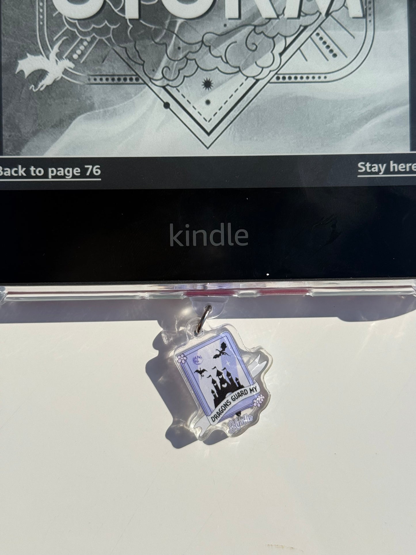 Kindle Charms Bookish Kindle Charm | Double-Sided Acrylic Charm | USB-C Plug