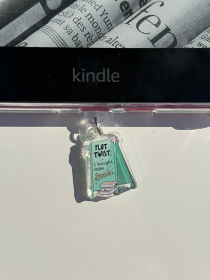 Kindle Charms Bookish Kindle Charm | Double-Sided Acrylic Charm | USB-C Plug