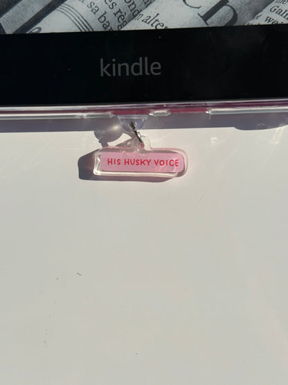 Kindle Charms Bookish Kindle Charm | Double-Sided Acrylic Charm | USB-C Plug