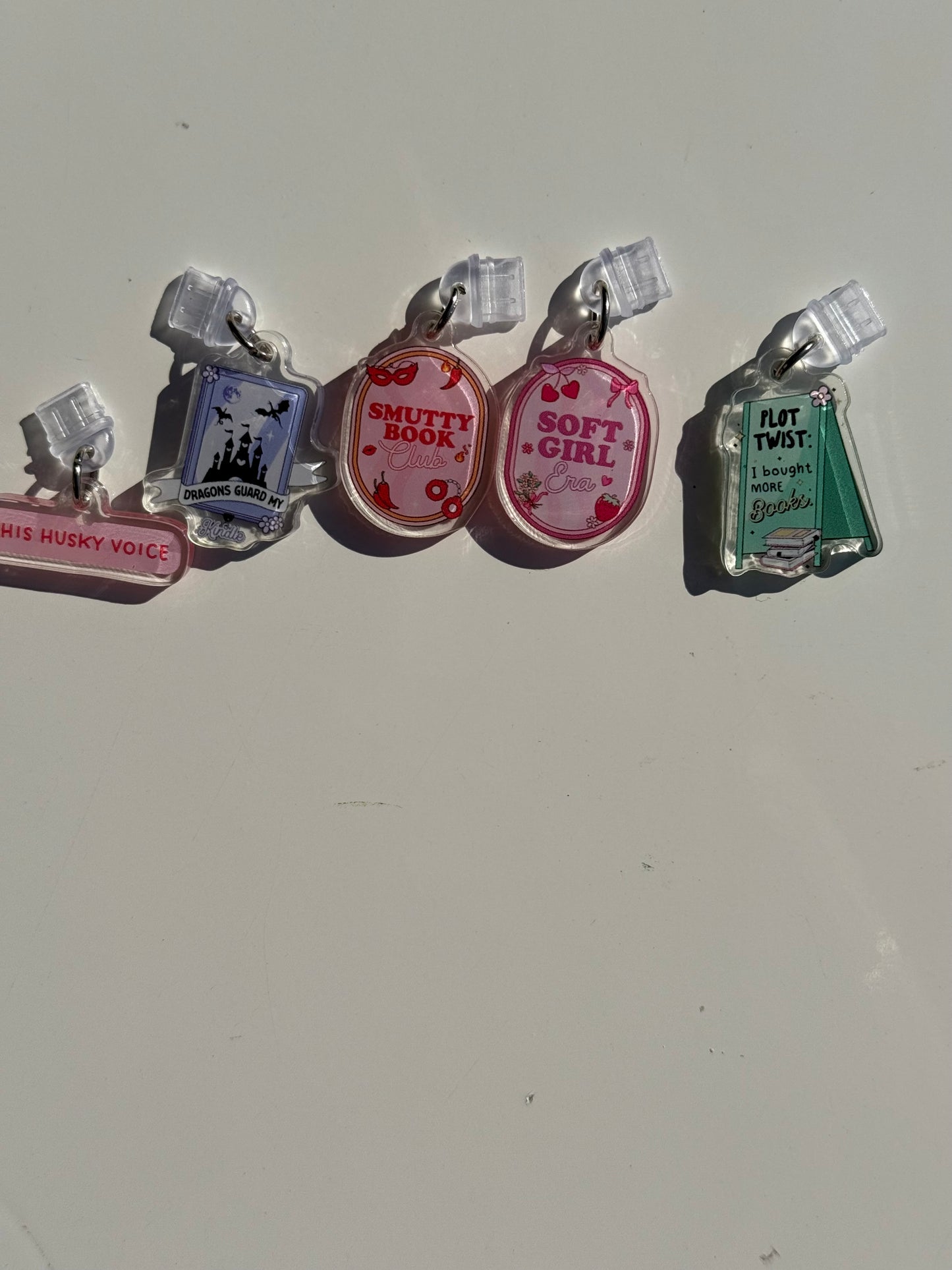 Kindle Charms Bookish Kindle Charm | Double-Sided Acrylic Charm | USB-C Plug
