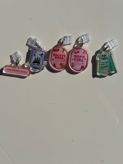 Kindle Charms Bookish Kindle Charm | Double-Sided Acrylic Charm | USB-C Plug