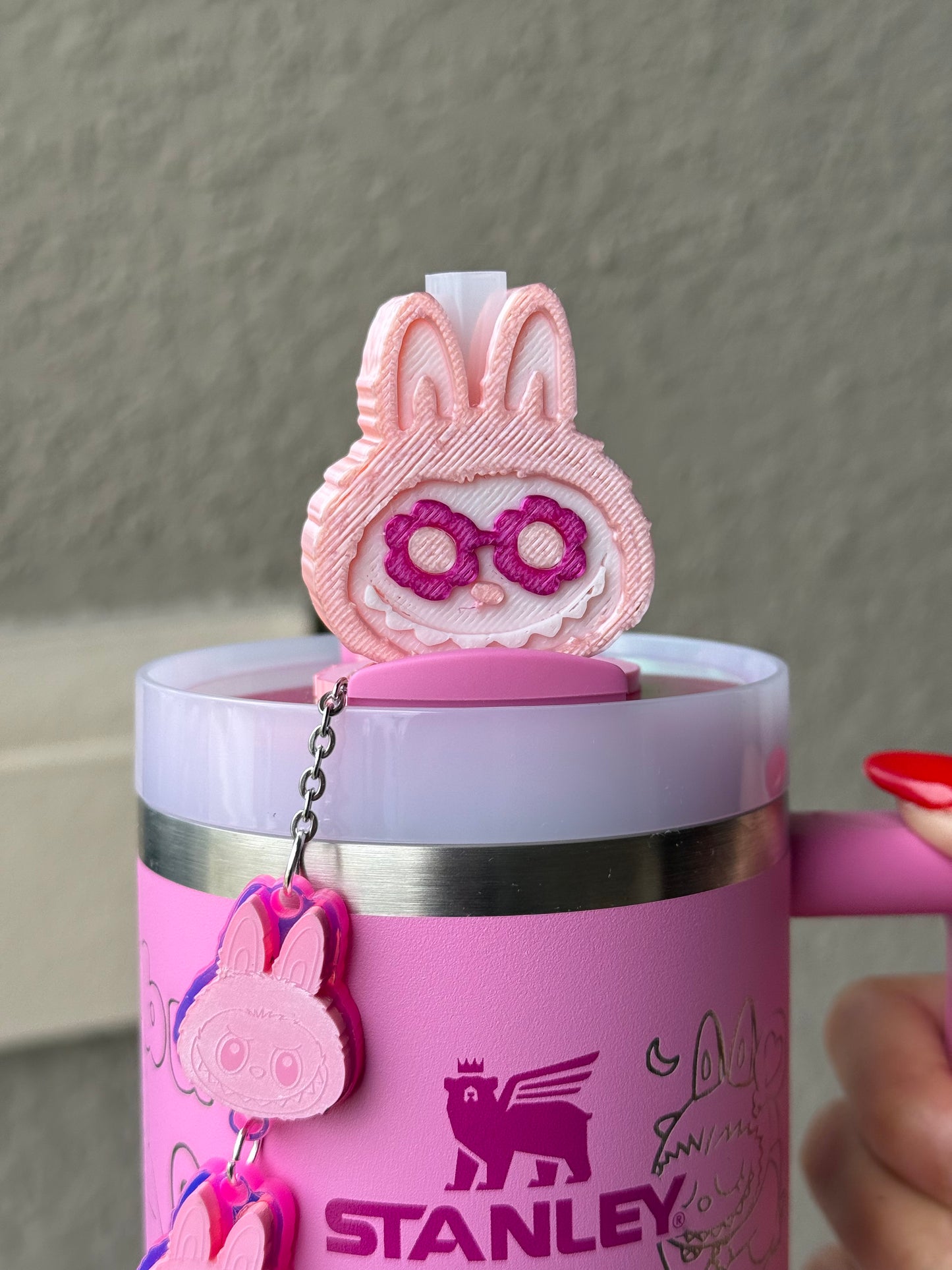 Custom Engraved Stanley + Labubu Accessory Set