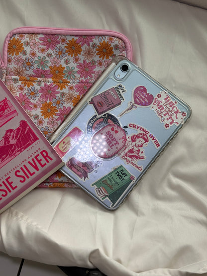 Soft Girl E-Reader Sleeve + Glass Cup Cozy + Grip | Bookish Bundle for Kindle, iPad Mini, Journals