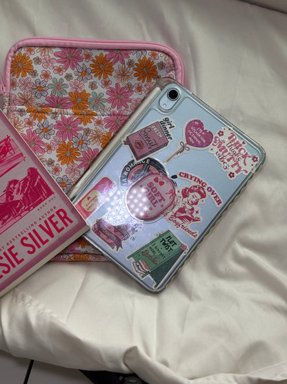 Soft Girl E-Reader Sleeve + Glass Cup Cozy + Grip | Bookish Bundle for Kindle, iPad Mini, Journals