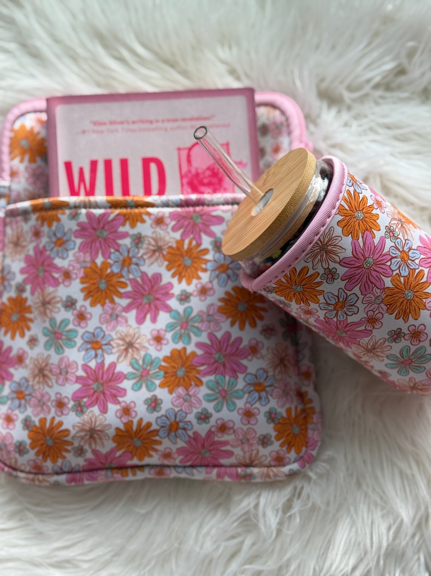 Soft Girl E-Reader Sleeve + Glass Cup Cozy + Grip | Bookish Bundle for Kindle, iPad Mini, Journals