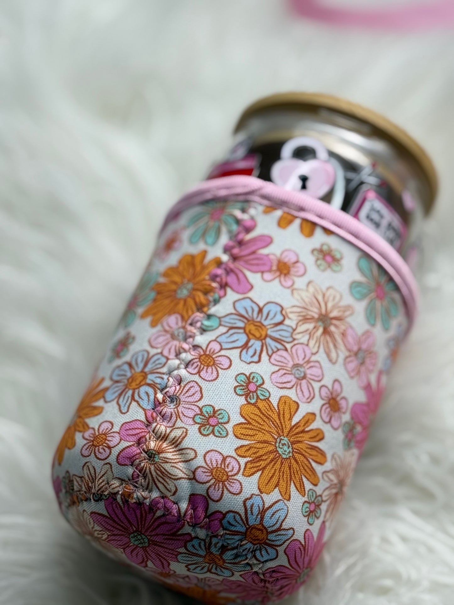 Soft Girl Coffee Cozy Sleeve | Reusable Iced & Hot Cup Holder for 16–22oz | Floral Print | Eco-Friendly Gift for Book Lovers Coffee Queens