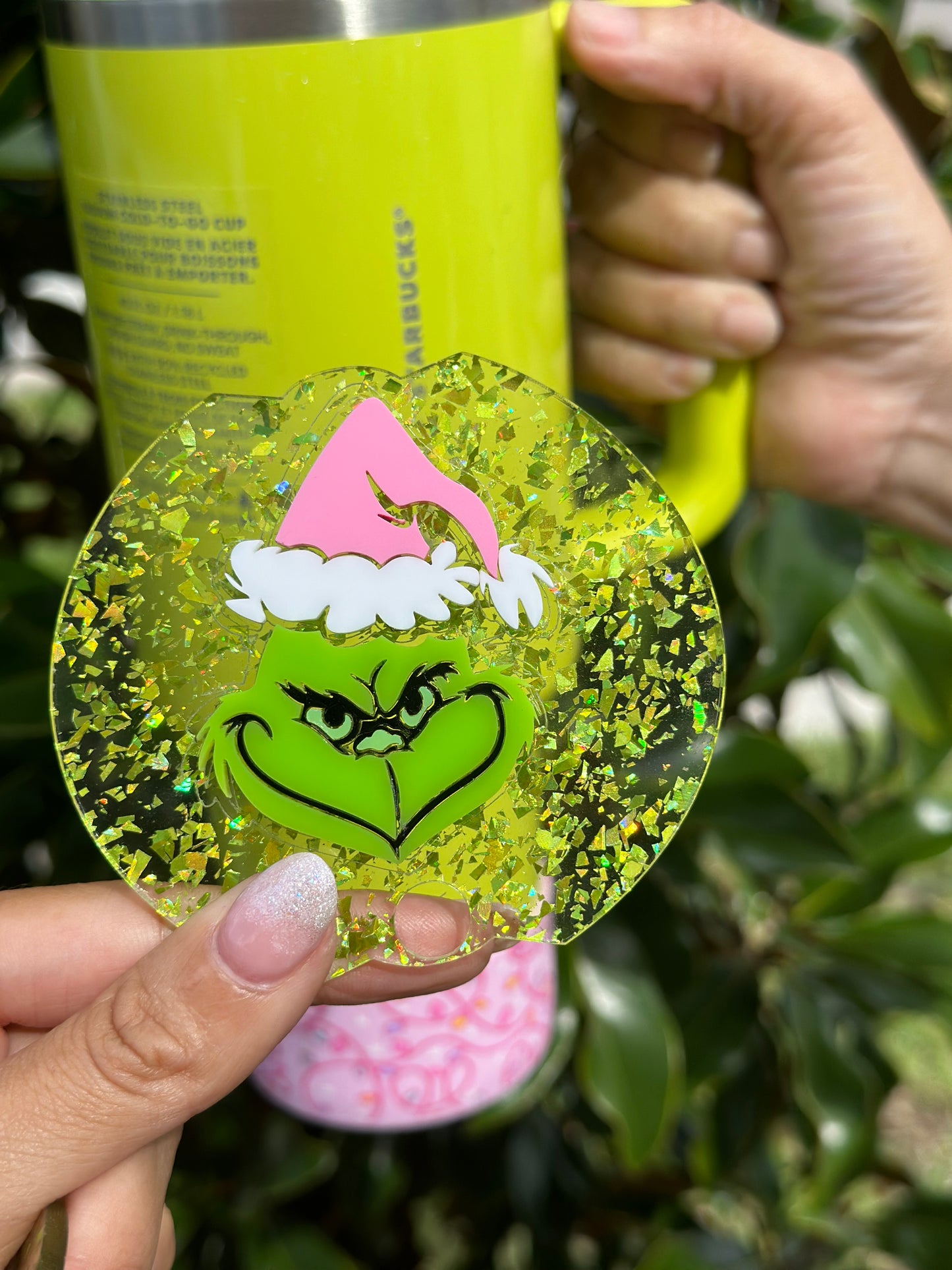 Christmas Green Monster Plaid Tumbler Accessory separate or set