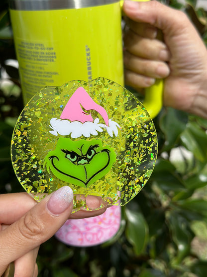 Christmas Green Monster Plaid Tumbler Accessory separate or set