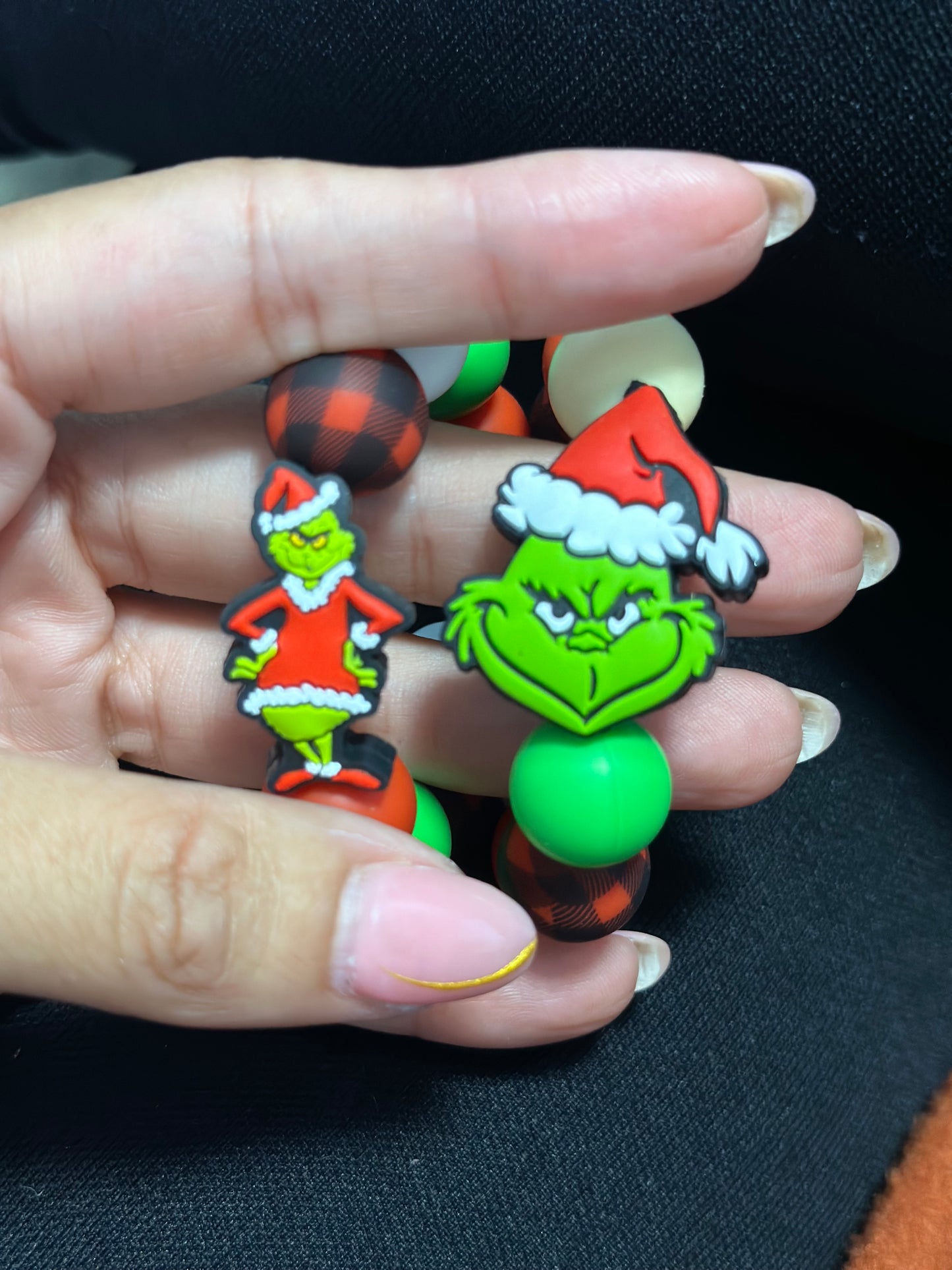 Christmas Green Monster Plaid Tumbler Accessory separate or set