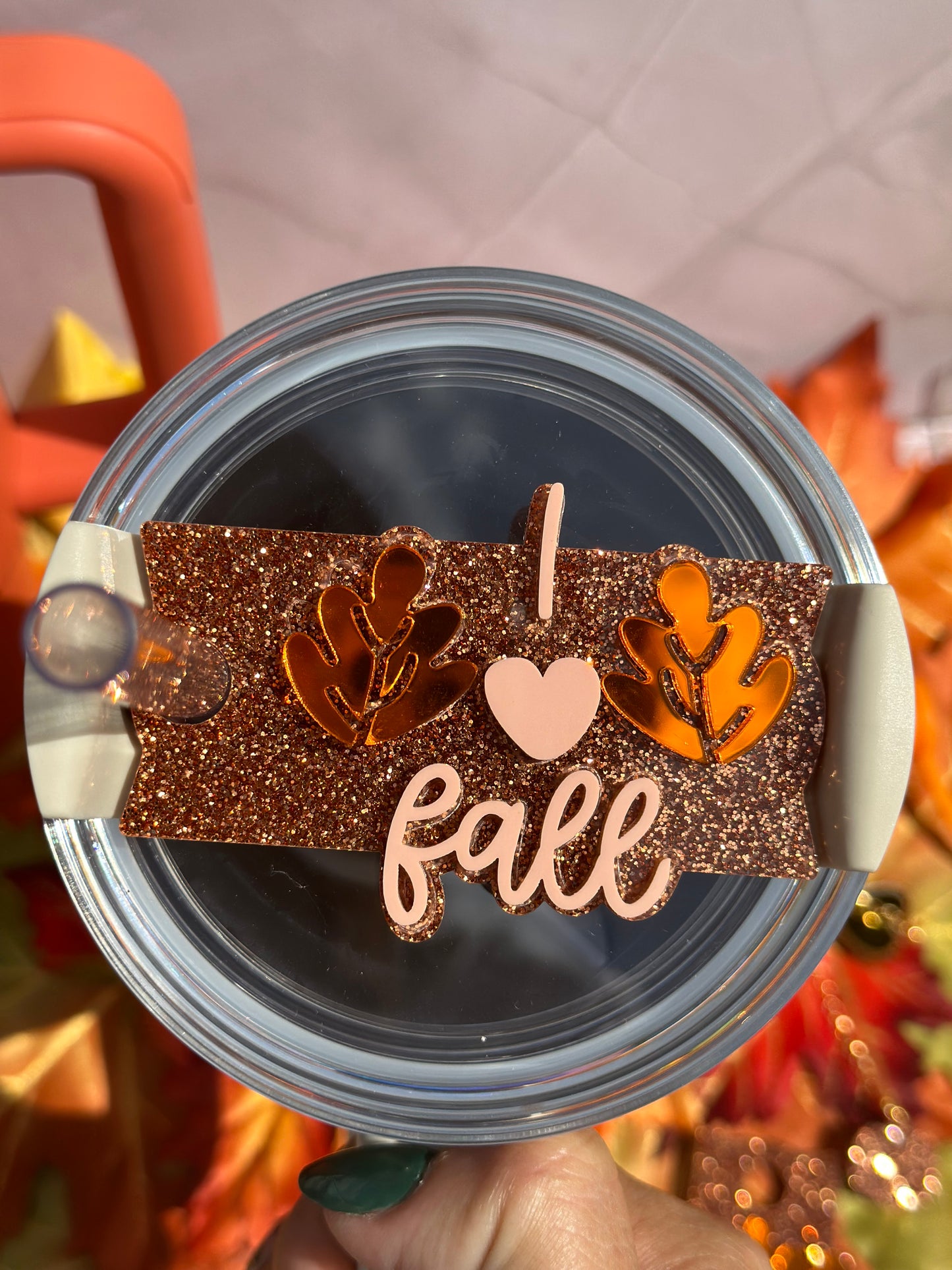 Pumpkin Fall Stanley Topper Halloween Name Tumbler Topper Spooky Season Topper Plate  Autumn Fall topper Name Plate Personalized Pumpkin