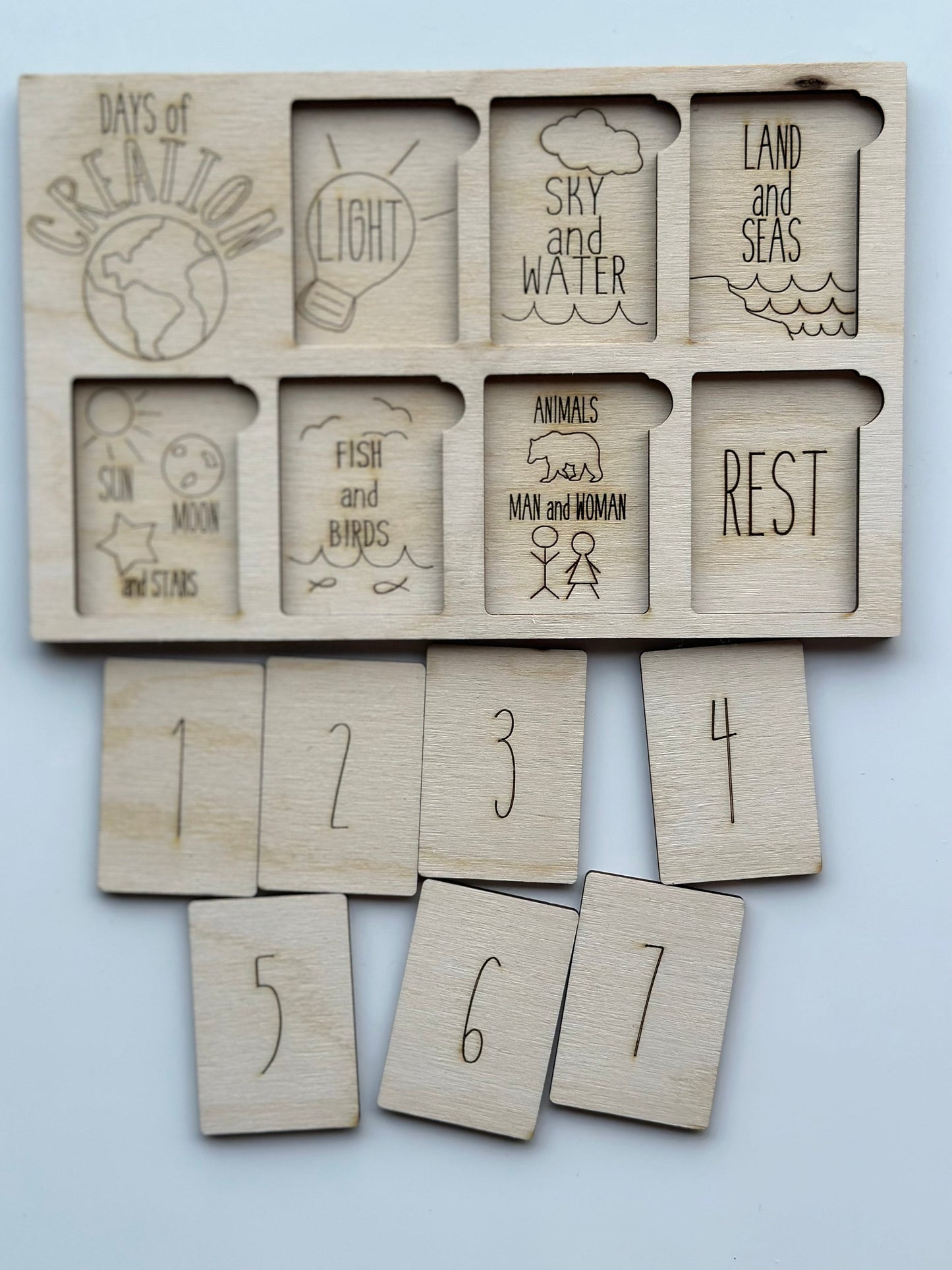 Christian montessori Creation Puzzle Wooden Puzzle Kids Christian puzzle Homeschool Learning Fine Motor Skills 1st birthday gift toddler toy