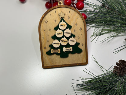 2024 Tree Family Christmas Ornament engraved ornament wooded ornament christmas tree ornament secret Santa gift annual family ornament pets