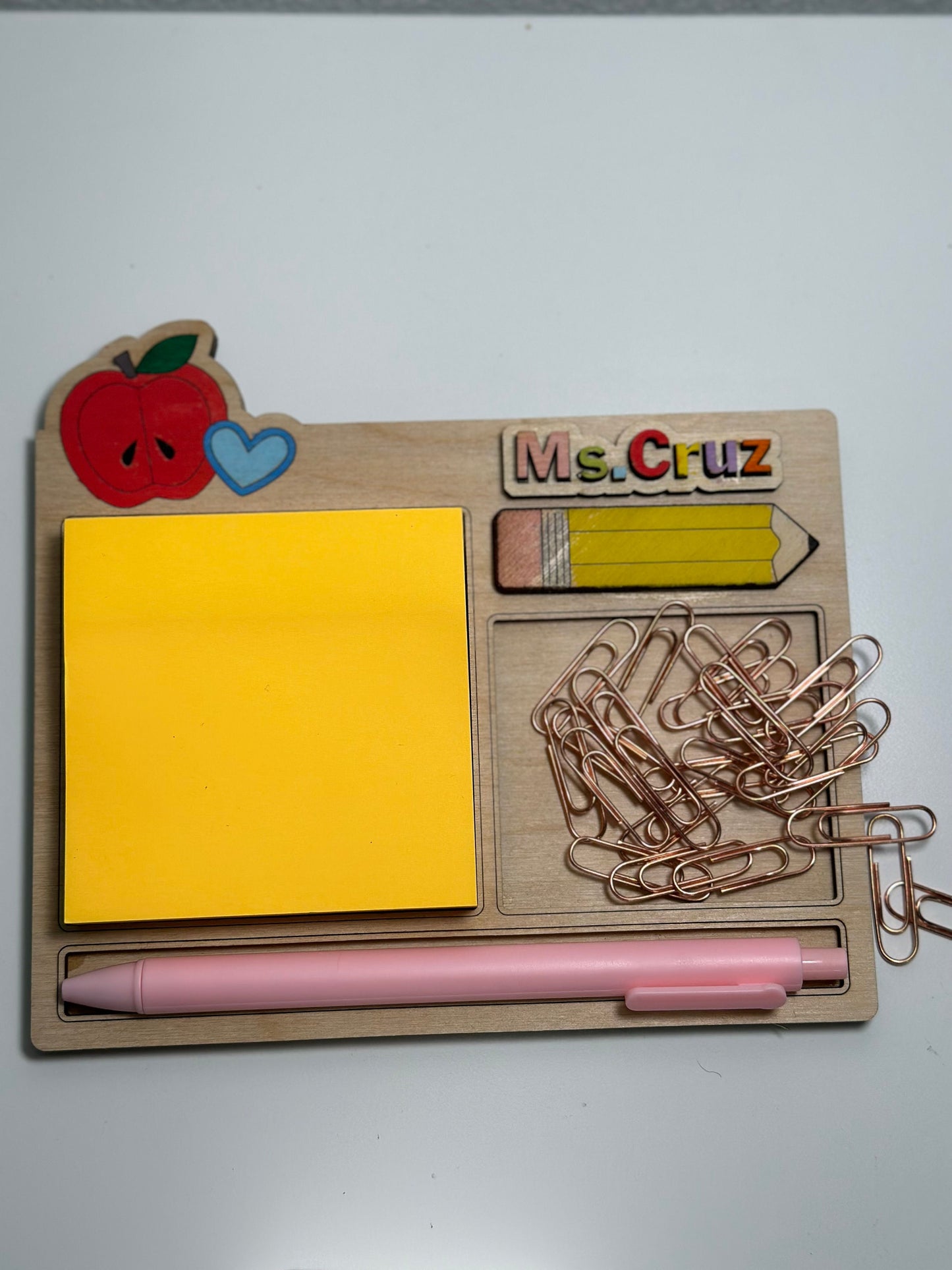 Personalized pencil holder Teacher Desk paperclip holder Post-it holder sticky note back 2 School Gifts Teacher Aid Personalized Eraser
