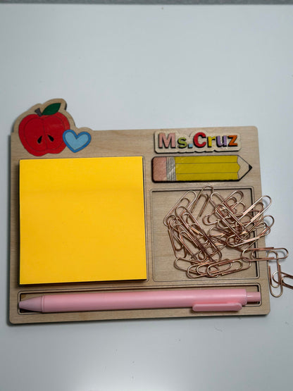 Personalized pencil holder Teacher Desk paperclip holder Post-it holder sticky note back 2 School Gifts Teacher Aid Personalized Eraser