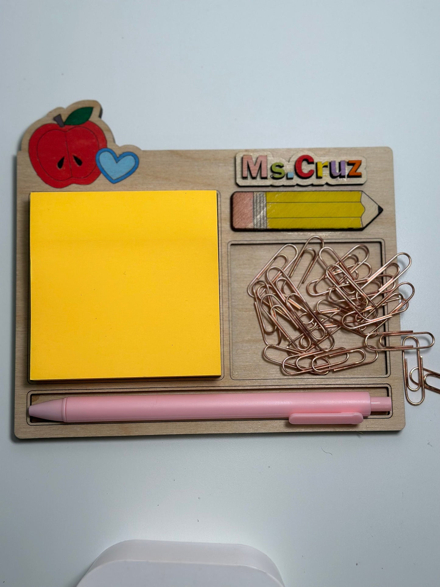 Personalized pencil holder Teacher Desk paperclip holder Post-it holder sticky note back 2 School Gifts Teacher Aid Personalized Eraser