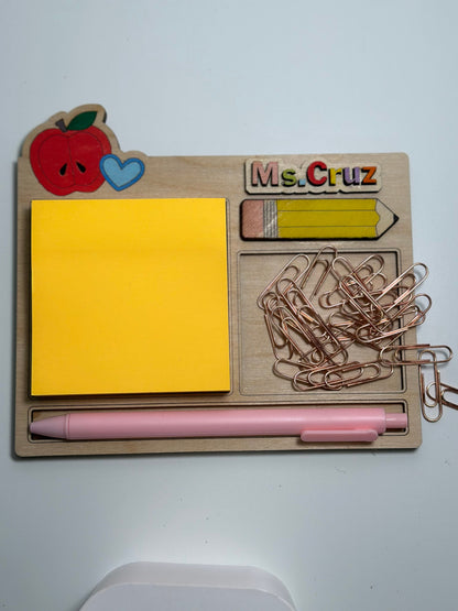 Personalized pencil holder Teacher Desk paperclip holder Post-it holder sticky note back 2 School Gifts Teacher Aid Personalized Eraser