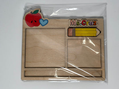 Personalized pencil holder Teacher Desk paperclip holder Post-it holder sticky note back 2 School Gifts Teacher Aid Personalized Eraser