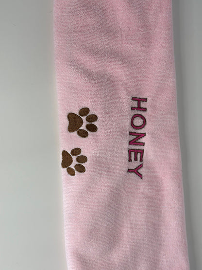 Paw print Microfiber Drying Towel Embroidered name with personalized towel monogrammed bath towel pet towel with names Dog towels dog gifts