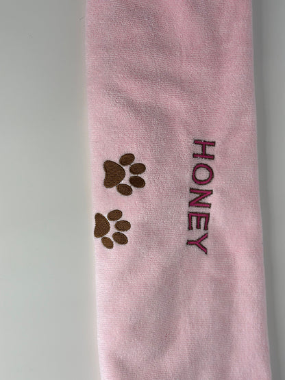 Paw print Microfiber Drying Towel Embroidered name with personalized towel monogrammed bath towel pet towel with names Dog towels dog gifts