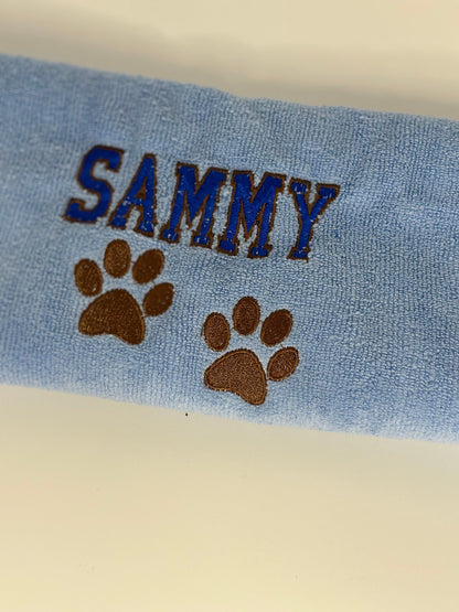 Paw print Microfiber Drying Towel Embroidered name with personalized towel monogrammed bath towel pet towel with names Dog towels dog gifts