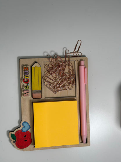 Personalized pencil holder Teacher Desk paperclip holder Post-it holder sticky note back 2 School Gifts Teacher Aid Personalized Eraser