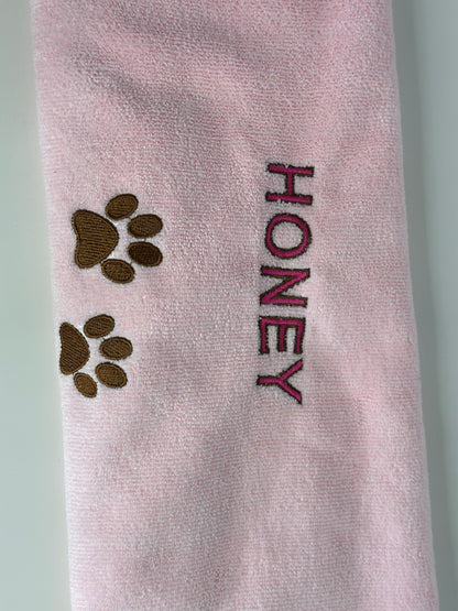 Paw print Microfiber Drying Towel Embroidered name with personalized towel monogrammed bath towel pet towel with names Dog towels dog gifts