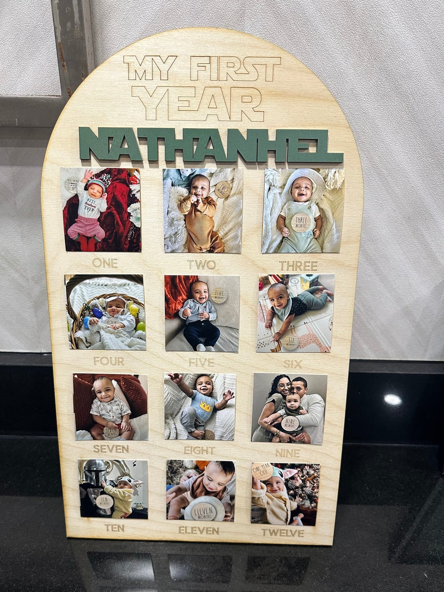 My 1st year Custom Photo Board My First Year Photo Board One Year Photo Board 1st Birthday Board  Deco First Birthday 12 Months Photo Banner