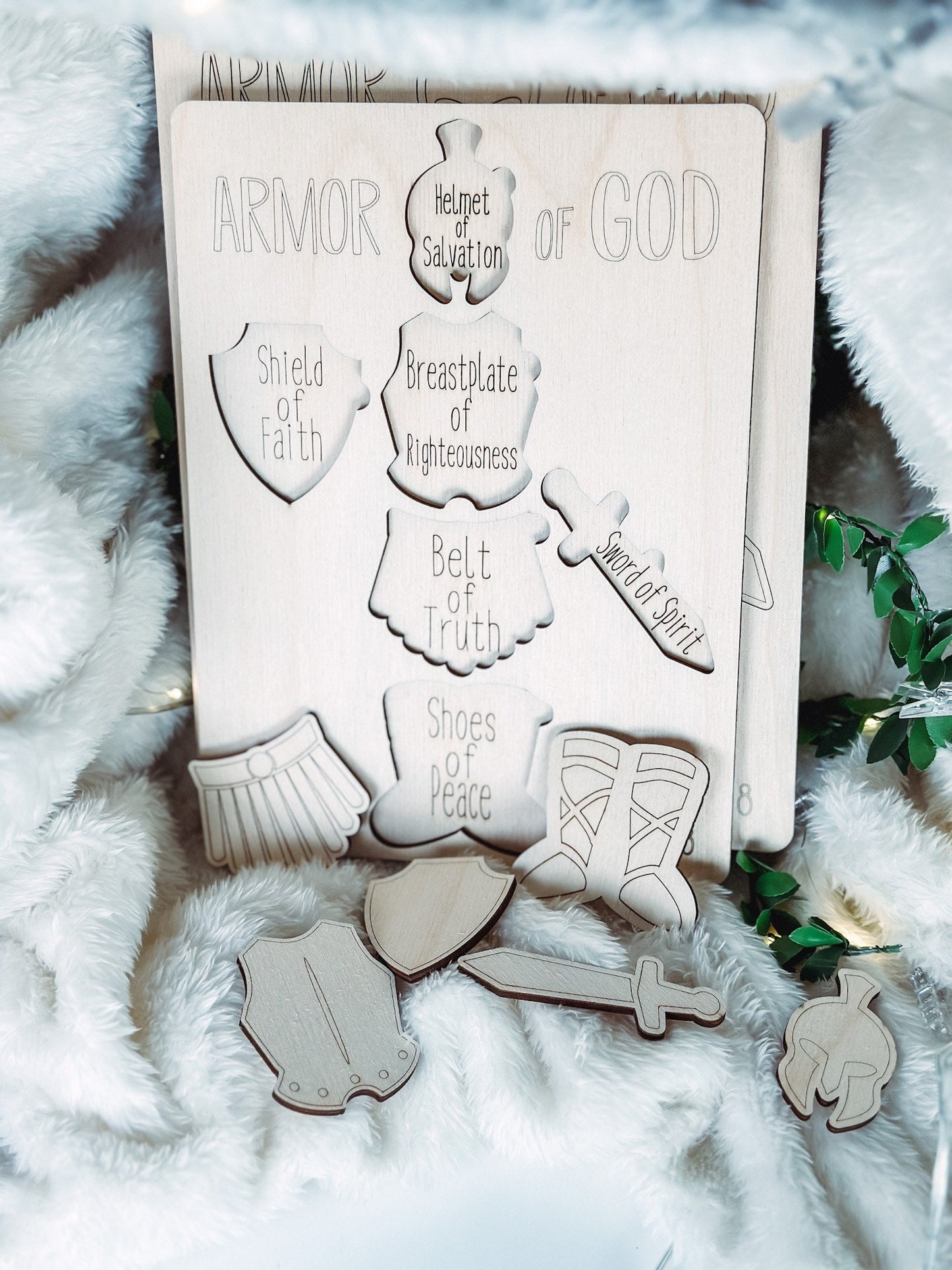 Armor of God Puzzle Wooden Bible Puzzle Ephesians 6 10 Wooden Puzzle Bible Learning toy sunday school activities  montessori toys 2 year old