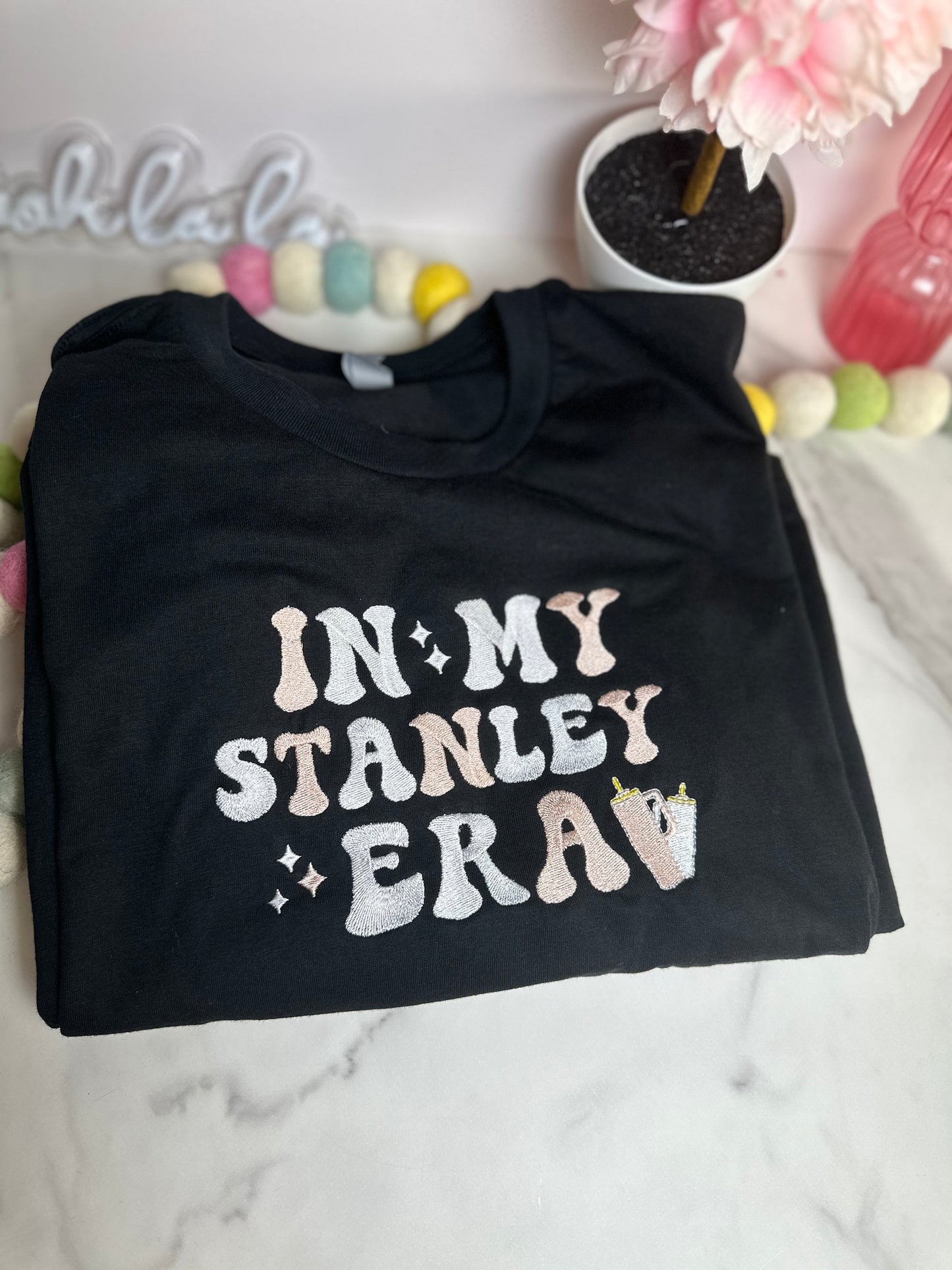 In my Stanley Era tumbler Embroidery T-Shirt Era Cup Era In my Cup  40oz Tumbler Trendy Obsessive Cup Era T Shirt