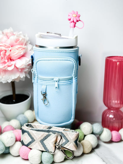 Custom Tumbler Pouch Carrier Personalized Water Bottle Bag 40oz Stanley Strap Bag Stanley Quencher Accessory Holder Nurse Gift