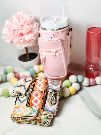 Custom Tumbler Pouch Carrier Personalized Water Bottle Bag 40oz Stanley Strap Bag Stanley Quencher Accessory Holder Nurse Gift