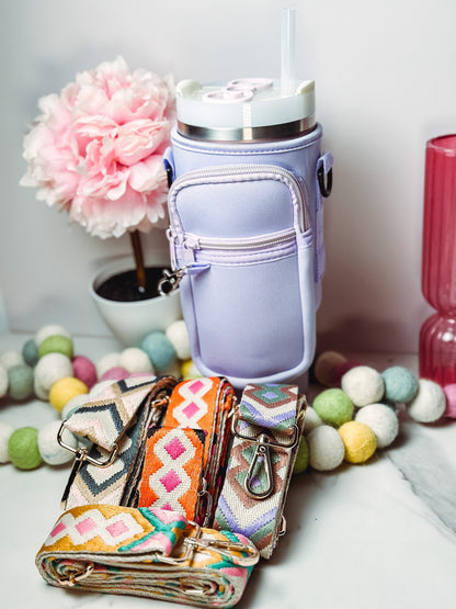 Custom Tumbler Pouch Carrier Personalized Water Bottle Bag 40oz Stanley Strap Bag Stanley Quencher Accessory Holder Nurse Gift